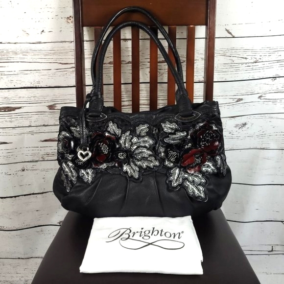 Brighton Handbags - Brighton Crysta Leather Floral Handbag